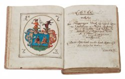 Csokonai József naplója a Csokonai család nemesi címerével